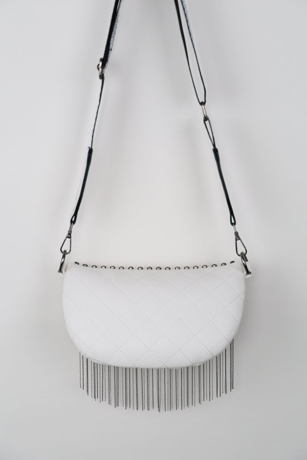 PU Leather Studded Sling Bag with Fringes - Shah S. Sahota