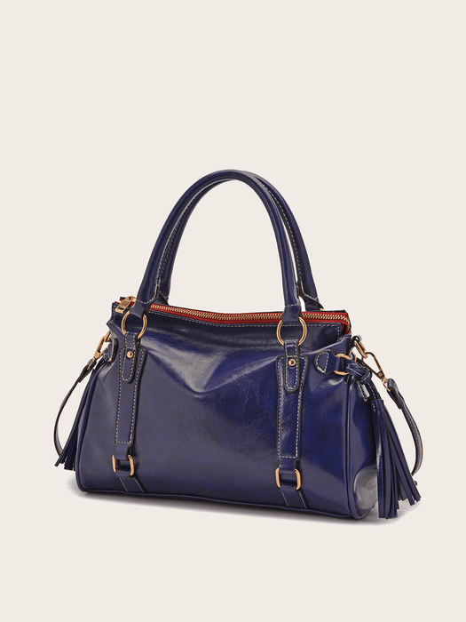 Retro Tassel Solid Color Crossbody Bag - Shah S. Sahota