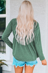 Round Neck Raglan Sleeve Babydoll Top - Shah S. Sahota