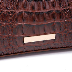 Retro Crocodile Pattern Baguette Bag - Shah S. Sahota