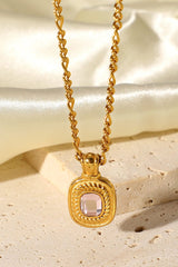 18K Gold Plated Inlaid Rhinestone Pendant Necklace - Shah S. Sahota