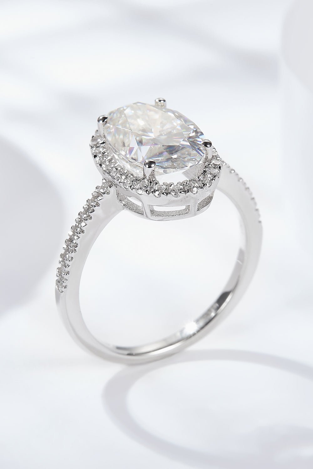 4.5 Carat Moissanite Halo Ring - Shah S. Sahota
