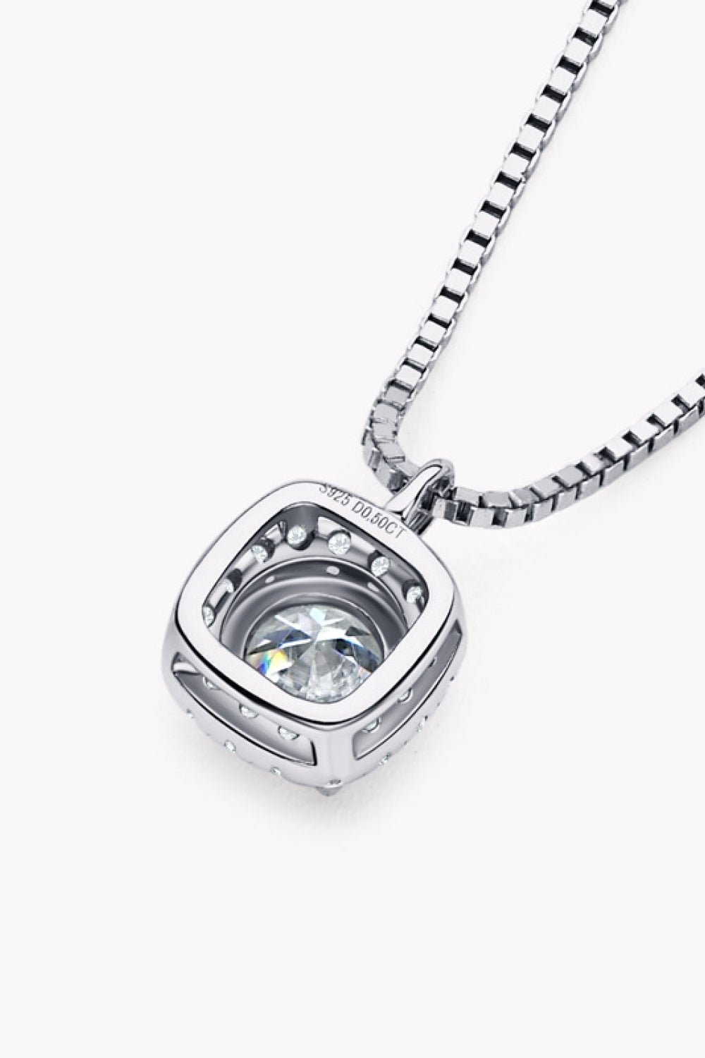 Moissanite Pendant Platinum-Plated Necklace - Shah S. Sahota