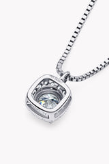 Moissanite Pendant Platinum-Plated Necklace - Shah S. Sahota