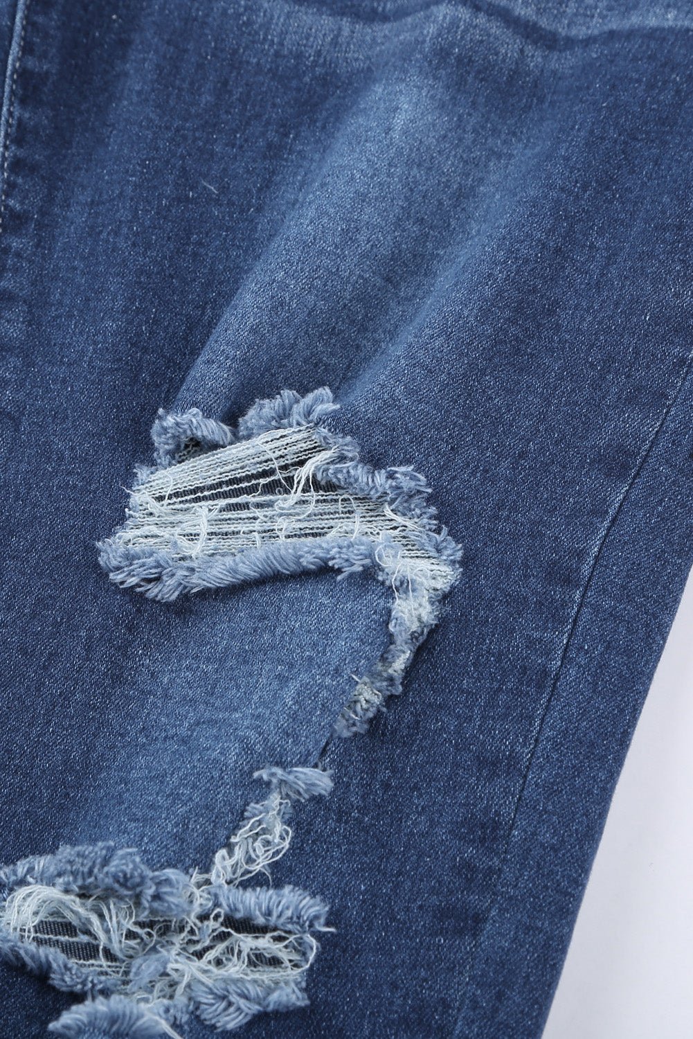 High-Rise Distressed Hem Detail Jeans - Shah S. Sahota