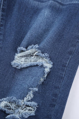 High-Rise Distressed Hem Detail Jeans - Shah S. Sahota