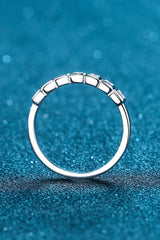 Moissanite Rhodium-Plated Half-Eternity Ring - Shah S. Sahota