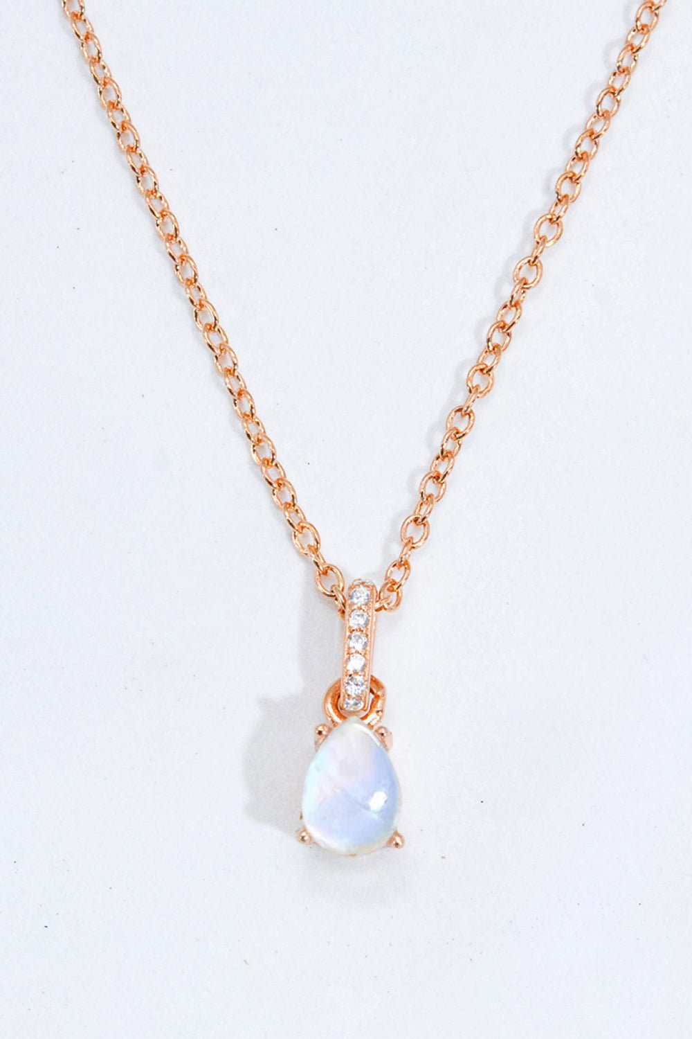 Moonstone Teardrop Pendant Necklace - Shah S. Sahota