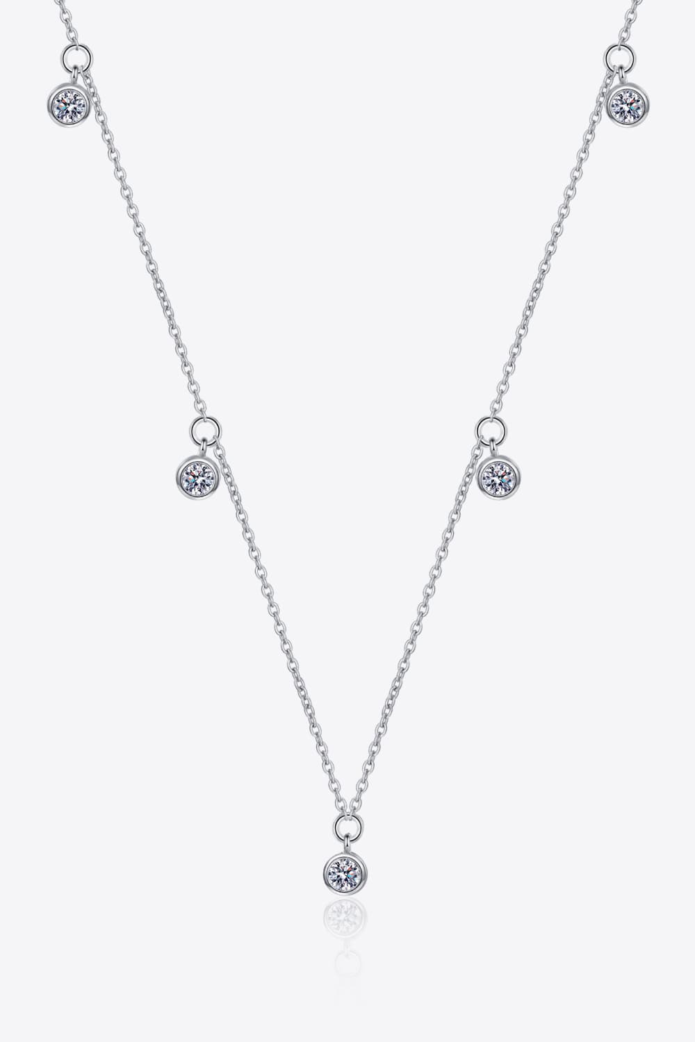 Moissanite Rhodium-Plated Necklace - Shah S. Sahota