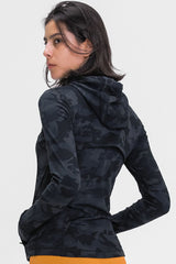 Drawstring Detail Zip Up Sports Jacket with Pockets - Shah S. Sahota