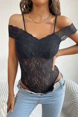 Lace Cold-Shoulder Bodysuit - Shah S. Sahota