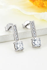 Moissanite and Zircon 925 Sterling Silver Drop Earrings - Shah S. Sahota