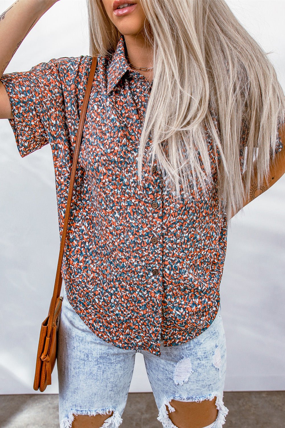 Ditsy Floral Button-Up Short Sleeve Shirt - Shah S. Sahota