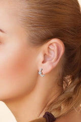 18k Gold-Plated Inlaid Moissanite Huggie Earrings - Shah S. Sahota
