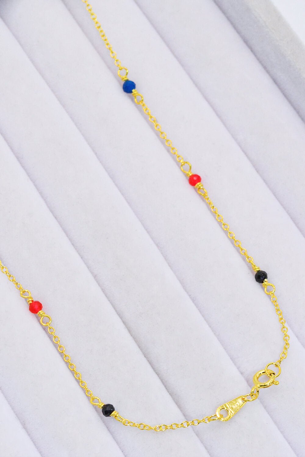 18K Gold-Plated Multicolored Bead Necklace - Shah S. Sahota