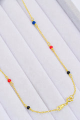 18K Gold-Plated Multicolored Bead Necklace - Shah S. Sahota
