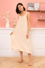 Ruffled V-Neck Night Dress - Shah S. Sahota