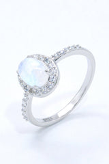 925 Sterling Silver Natural Moonstone Halo Ring - Shah S. Sahota