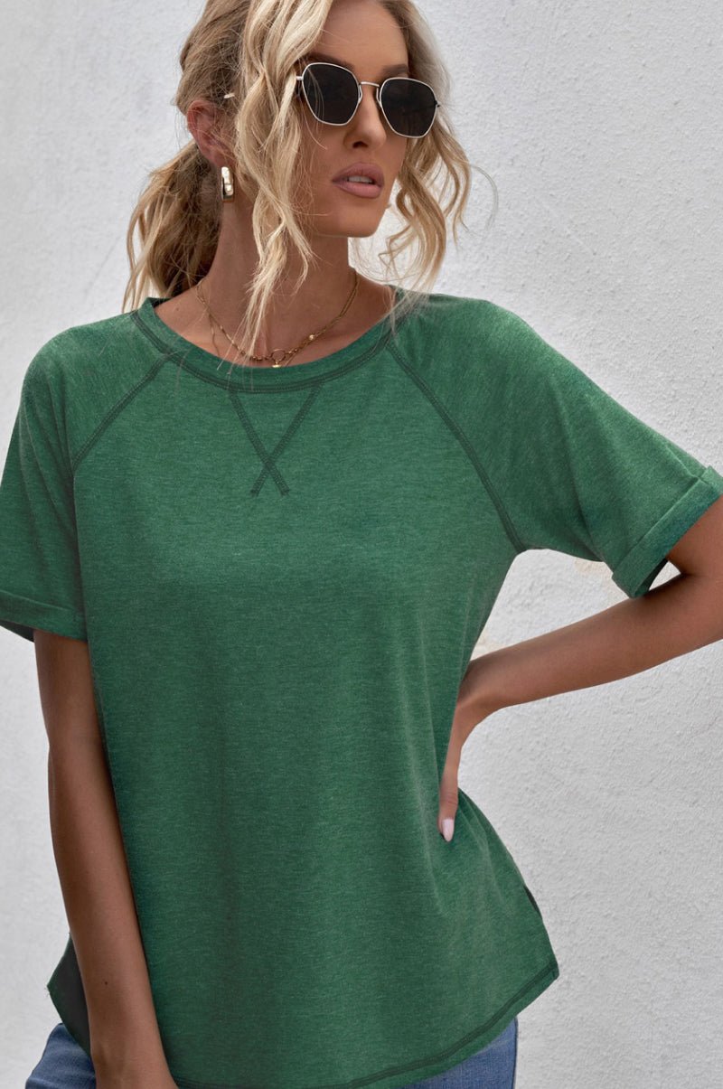 Heathered Round Neck T-Shirt - Shah S. Sahota