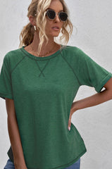 Heathered Round Neck T-Shirt - Shah S. Sahota