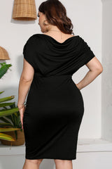 Plus Size Ruched V-Neck Dress - Shah S. Sahota