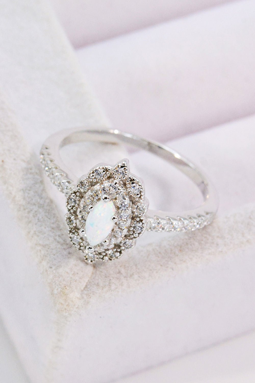 Modern Love Story Opal and Zircon Ring - Shah S. Sahota