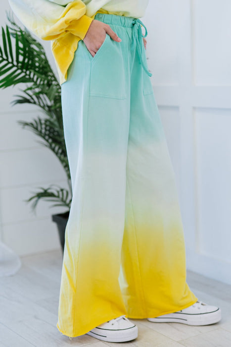 Zenana Hello Summer Full Size Run Ombre Wide Leg Sweat Pants - Shah S. Sahota