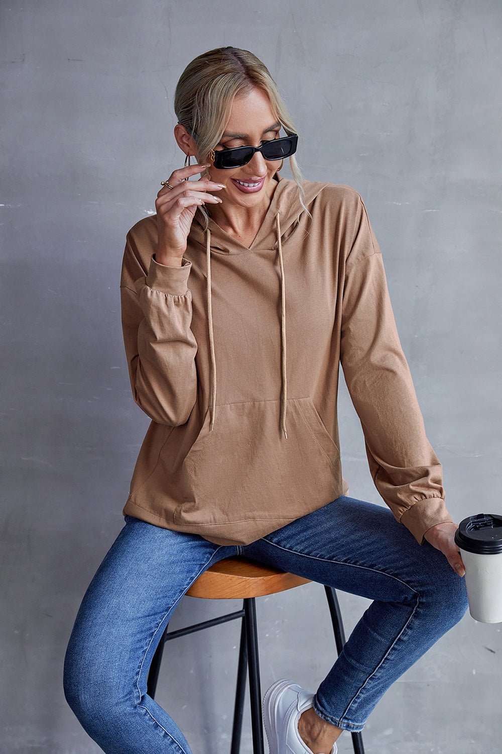 Box Pleated Drawstring Hoodie - Shah S. Sahota