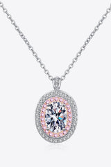 925 Sterling Silver Rhodium-Plated 1 Carat Moissanite Pendant Necklace - Shah S. Sahota