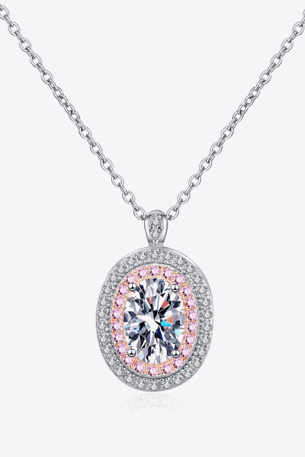 925 Sterling Silver Rhodium-Plated 1 Carat Moissanite Pendant Necklace - Shah S. Sahota