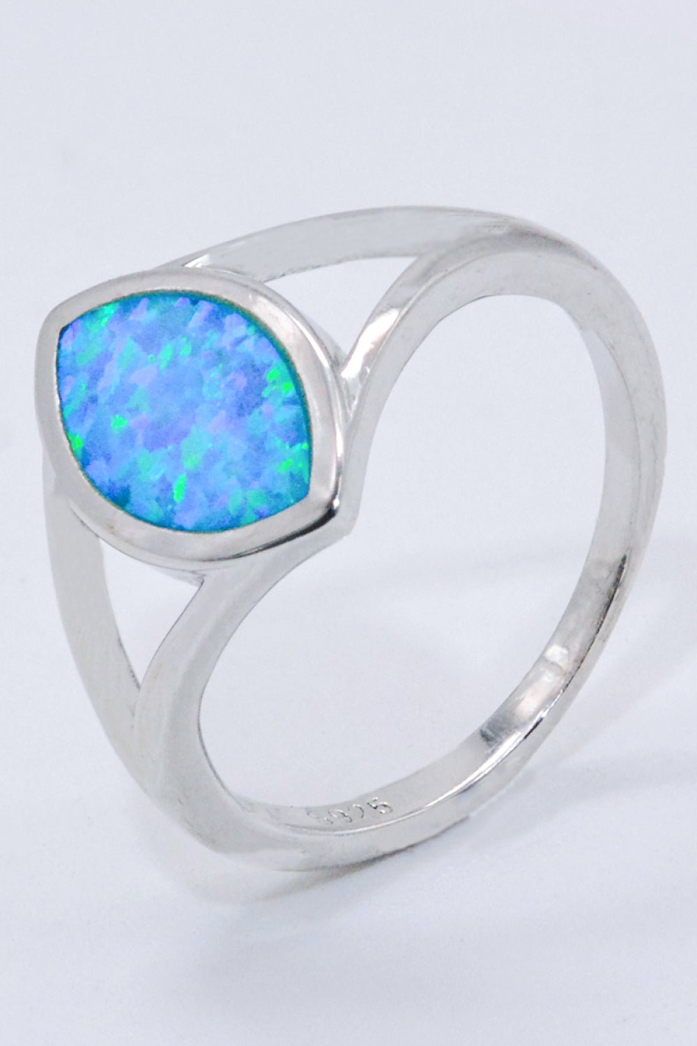 925 Sterling Silver Split Shank Opal Ring - Shah S. Sahota