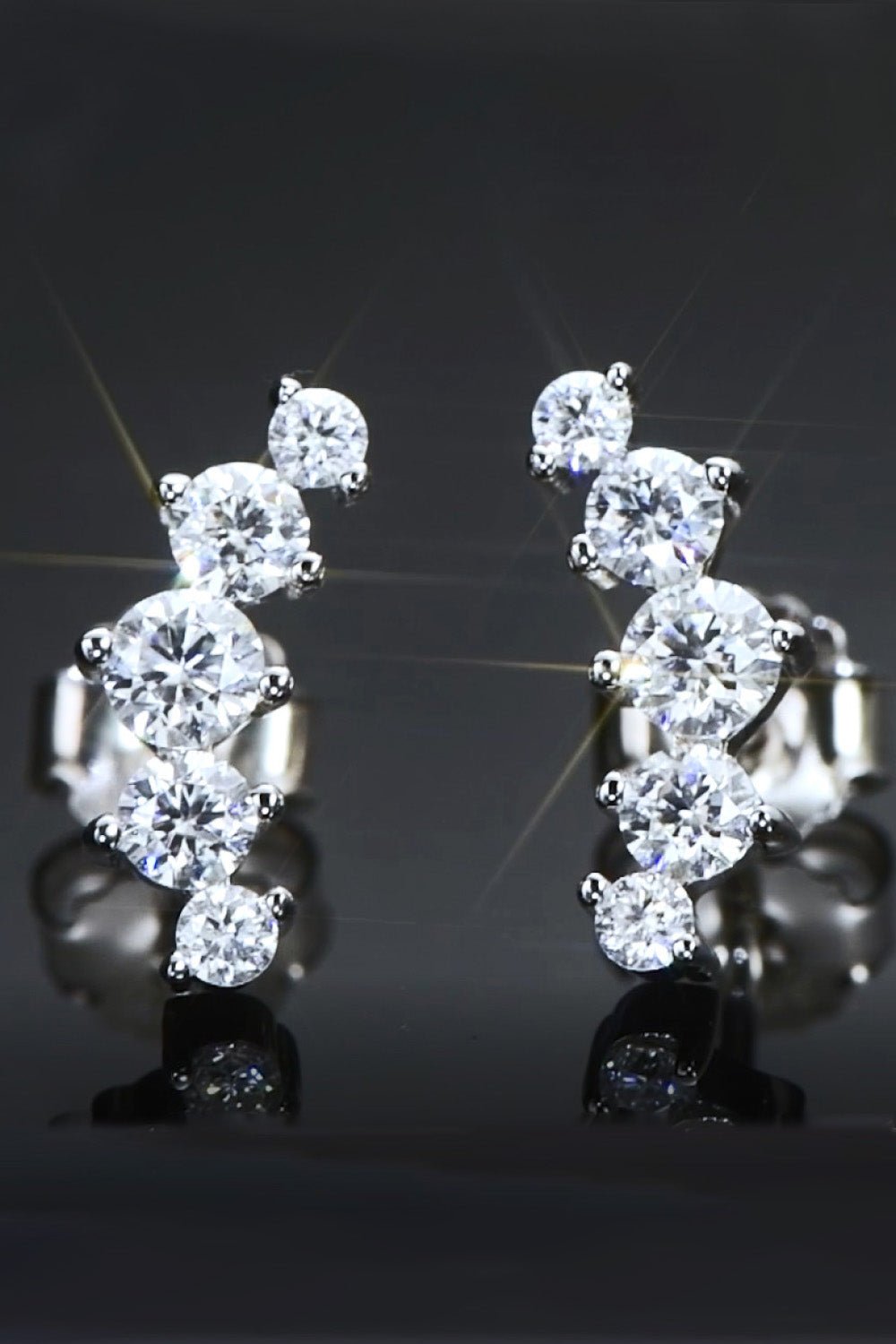 All You Need Moissanite Platinum-Plated Earrings - Shah S. Sahota