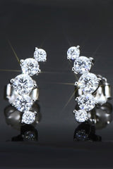 All You Need Moissanite Platinum-Plated Earrings - Shah S. Sahota