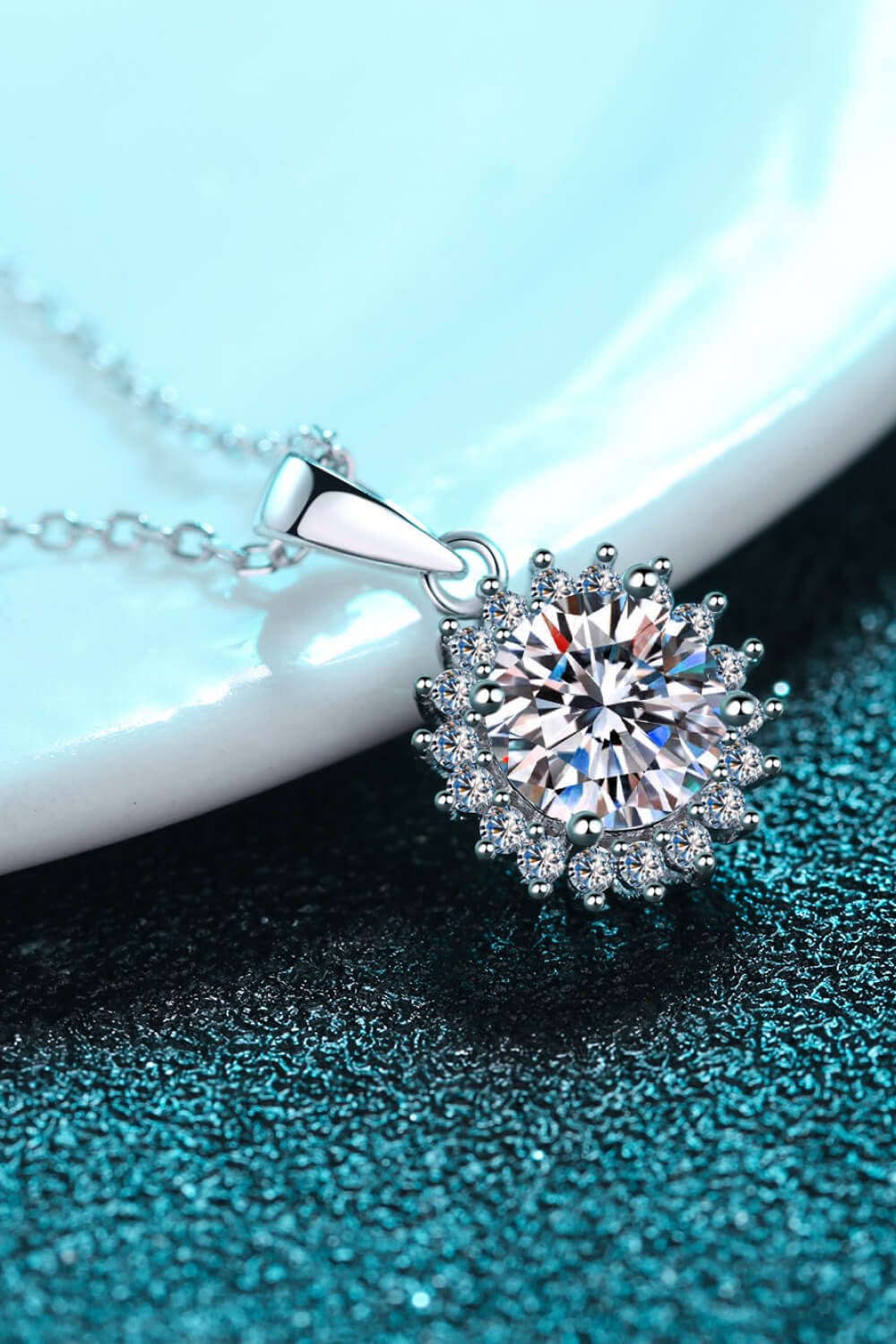925 Sterling Silver Moissanite Pendant Necklace - Shah S. Sahota