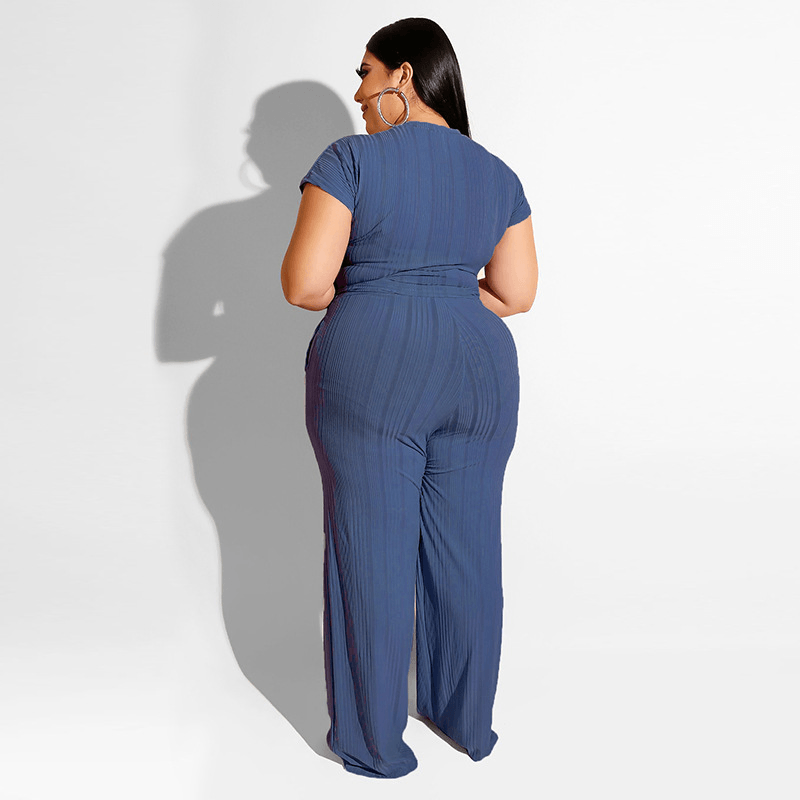Women's Solid Color Belted Two Piece Set - Shah S. Sahota