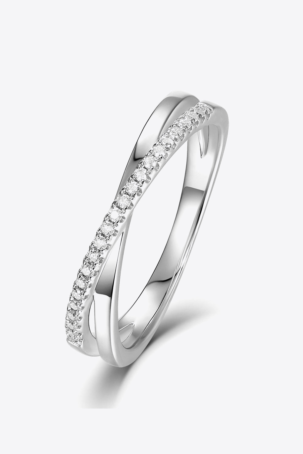 925 Sterling Silver Crisscross Moissanite Ring - Shah S. Sahota