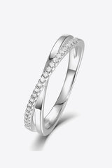 925 Sterling Silver Crisscross Moissanite Ring - Shah S. Sahota