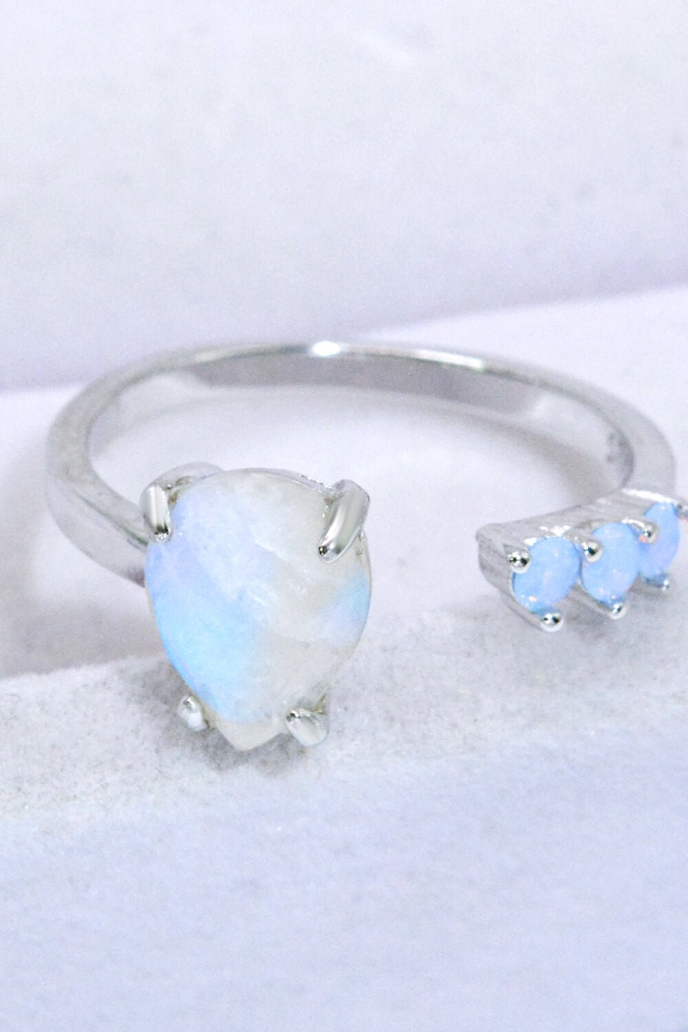 18K Rose Gold-Plated Moonstone Open Ring - Shah S. Sahota