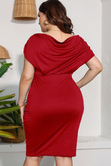 Plus Size Ruched V-Neck Dress - Shah S. Sahota