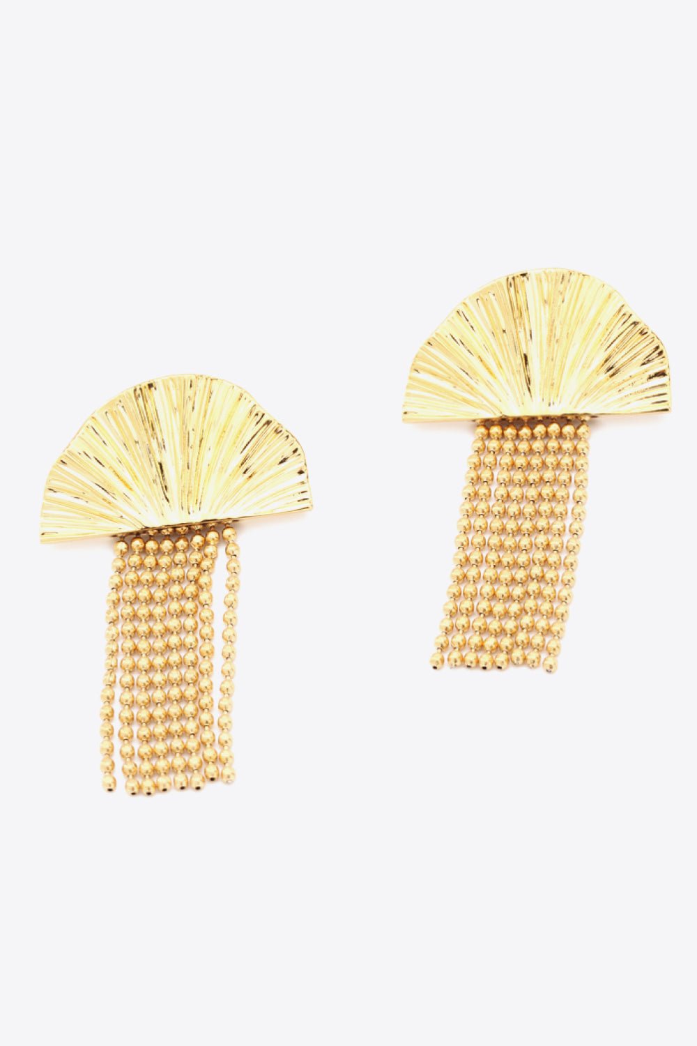 18K Gold Plated Fan Fringe Dangle Earrings - Shah S. Sahota