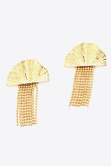 18K Gold Plated Fan Fringe Dangle Earrings - Shah S. Sahota