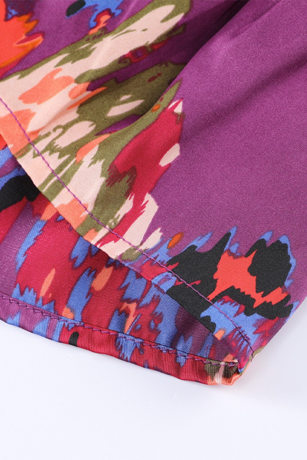Abstract Print Belted Ruffle Hem Dress - Shah S. Sahota