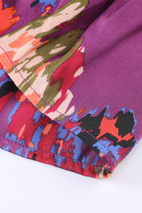 Abstract Print Belted Ruffle Hem Dress - Shah S. Sahota