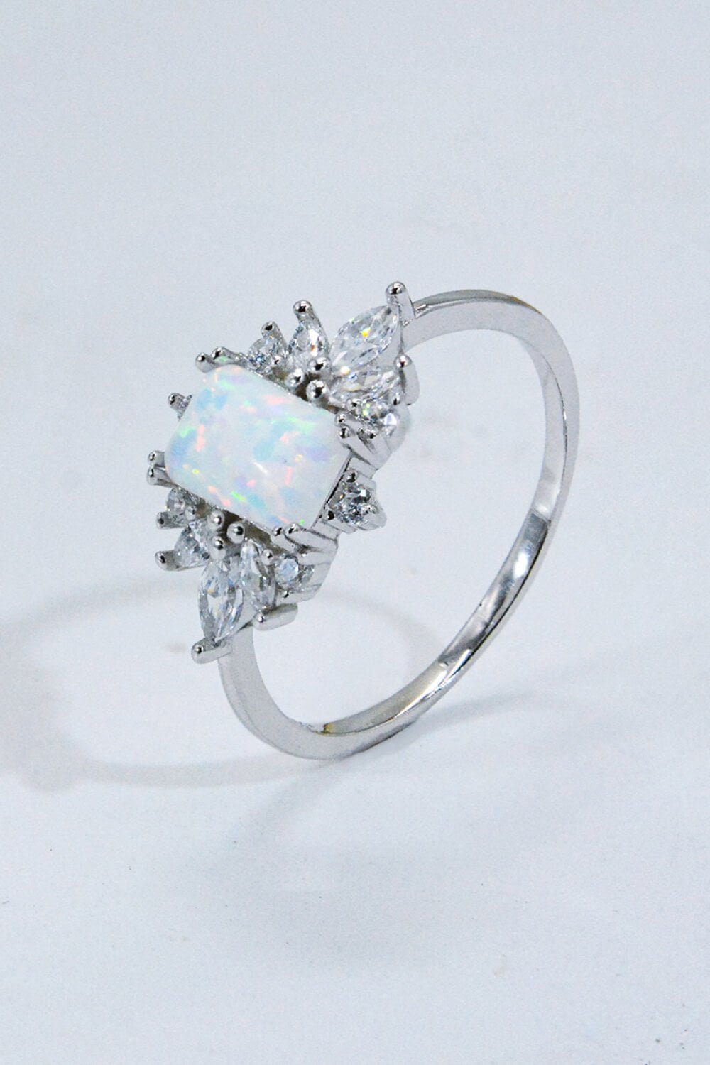 925 Sterling Silver Zircon and Opal Ring - Shah S. Sahota