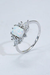 925 Sterling Silver Zircon and Opal Ring - Shah S. Sahota