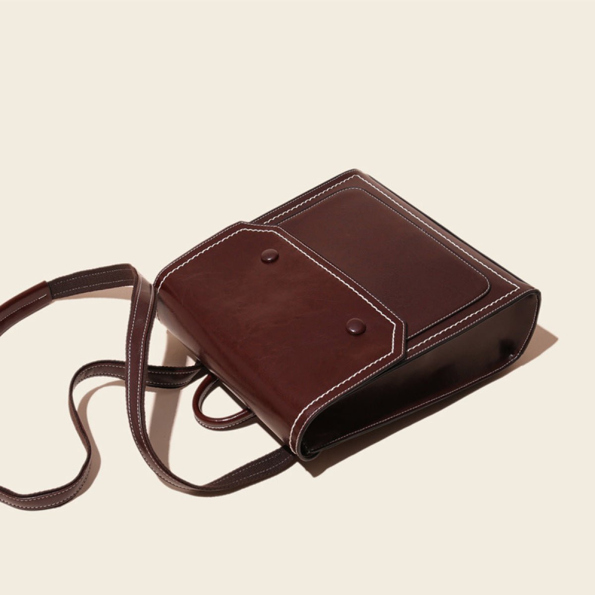Retro Cover Type Oil Wax Leather Backpack - Shah S. Sahota