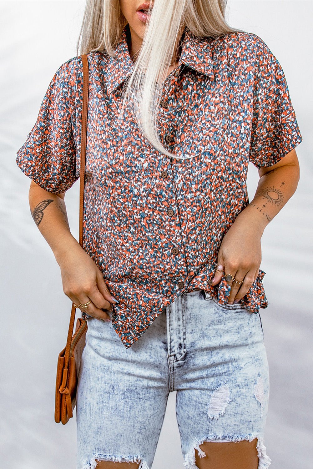 Ditsy Floral Button-Up Short Sleeve Shirt - Shah S. Sahota