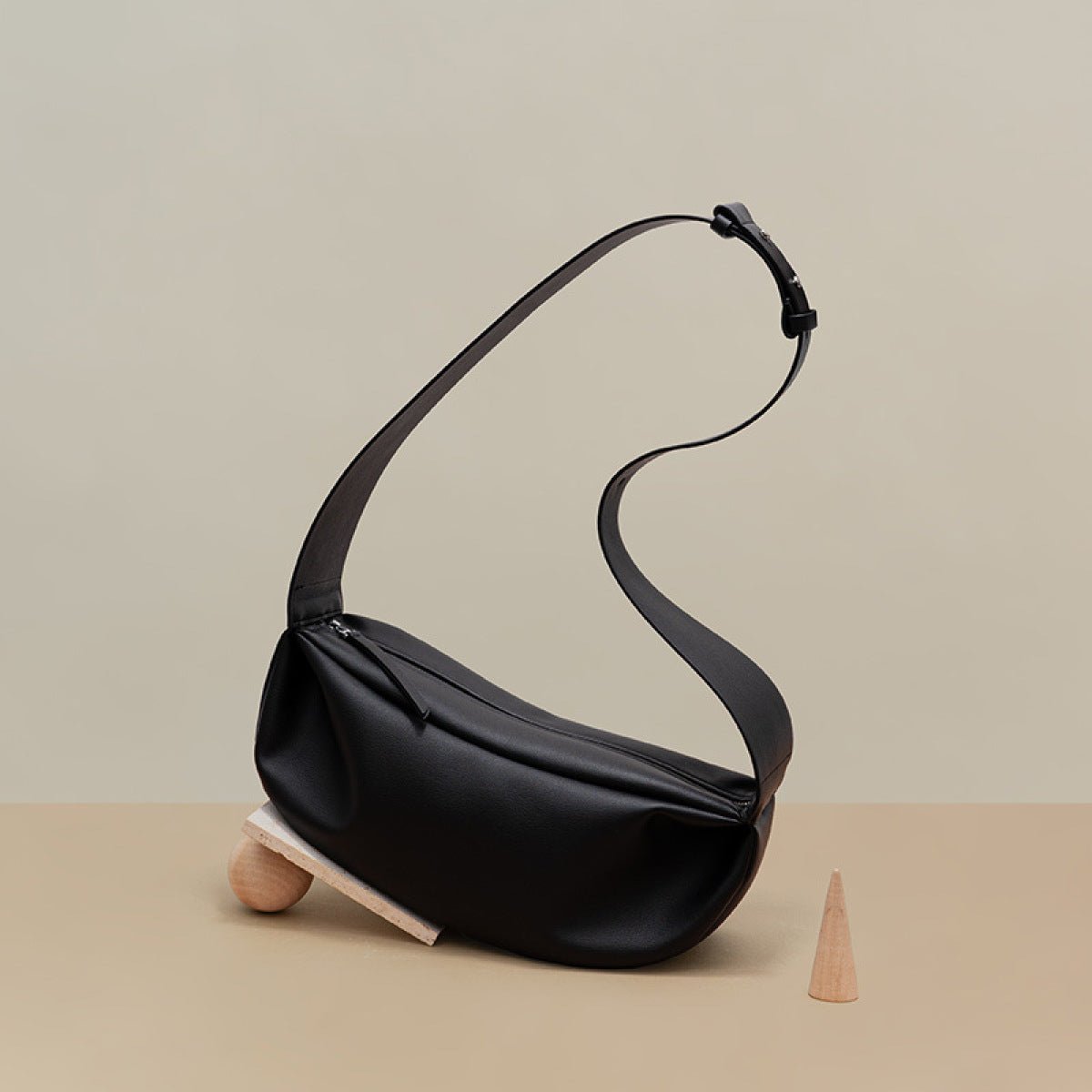 Retro Dumpling Wide Shoulder Zipper Shoulder Bag - Shah S. Sahota