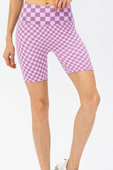 Checkerboard Exposed Seam Biker Shorts - Shah S. Sahota