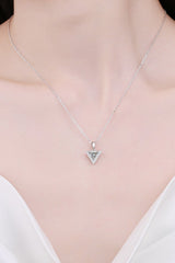925 Sterling Silver Triangle Moissanite Pendant Necklace - Shah S. Sahota